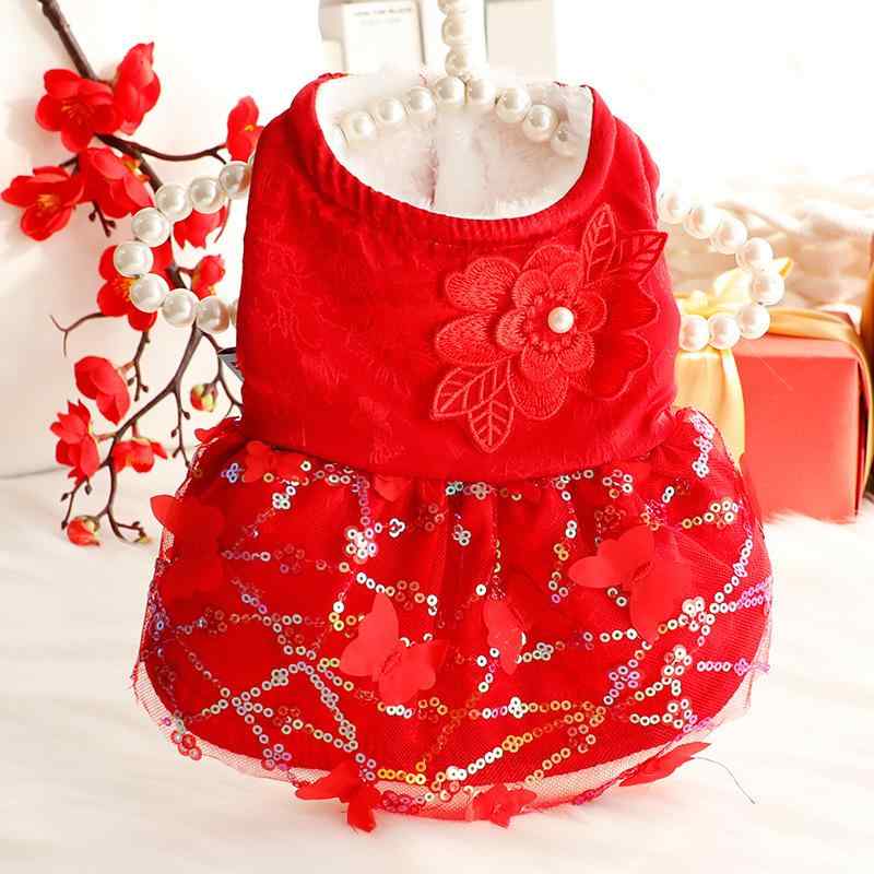 ペット用 犬服 猫服 小型犬 トイプードル 秋冬 防寒 あったか 光沢 サテン シフォン プリンセスドレス ..