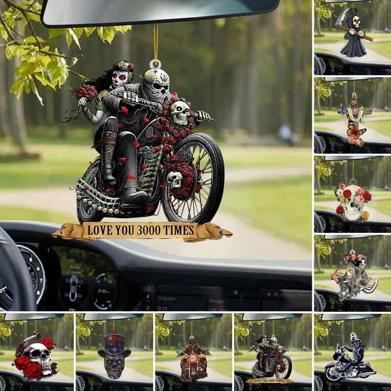 ルームミラー飾り ハロウィン ホラー映画風 ドワーフ アクリル製 吊り下げ式 カーアクセサリー マスコット フィギュア ユニーク 不気味 車内インテリア雑貨 オーナメント(x2)