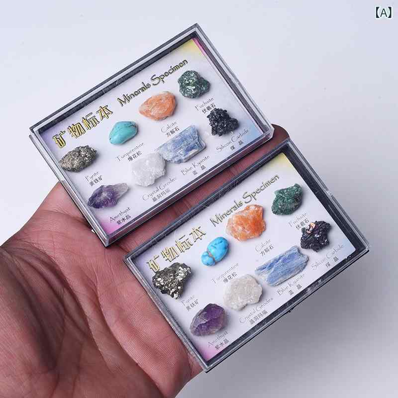 天然石 天然水晶 鉱物標本 ボックス入り原石 地質学習 理科教材 自由研究 コレクション オブジェ 鑑賞..