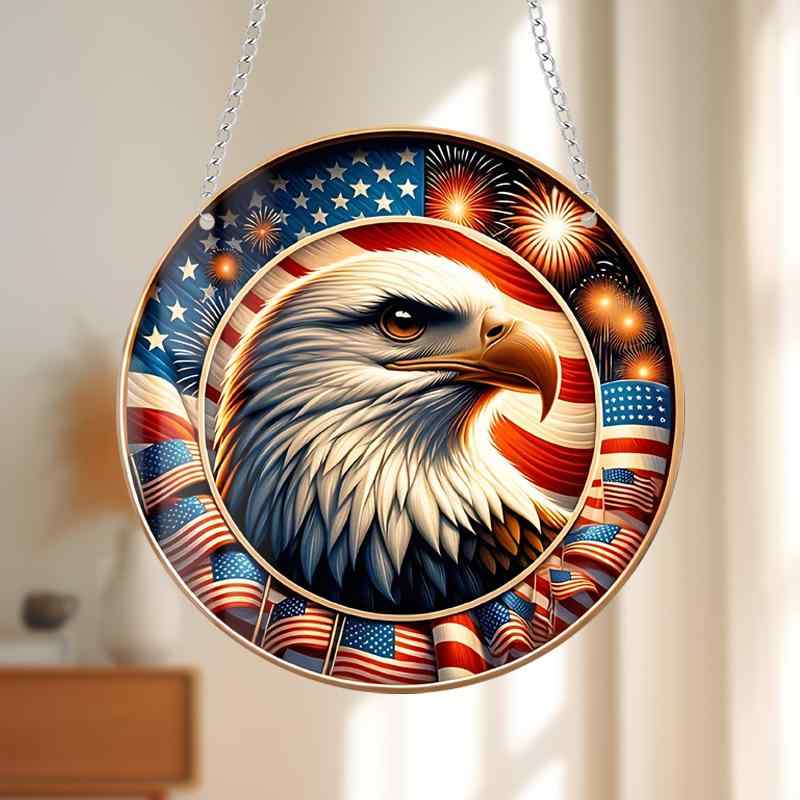 オーナメント アメリカンイーグル 独立記念日 アクリル 彩色 窓飾り 壁飾り ホームデコレーション インテリア雑貨 レトロ デザイン おしゃれ 吊り下げサイン(...