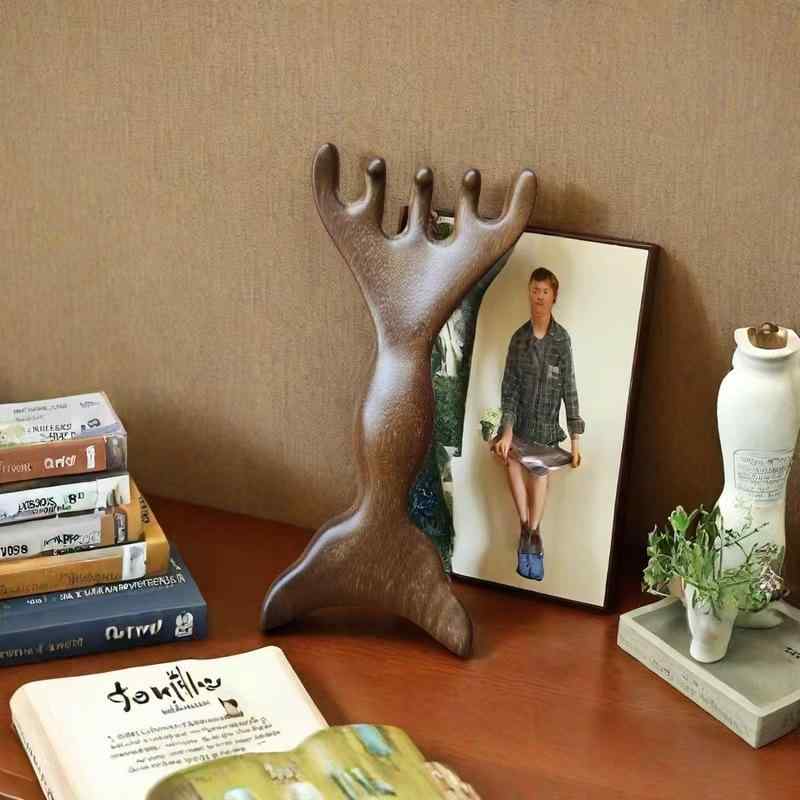 マッサージコーム かっさプレート 檀木 サンダルウッド 天然木製 頭皮マッサージ 全身 経絡 ツボ押し 血行促進 ヘッドスパ 家庭用 セルフケア リラックス 鹿角型 熊手型 一体型