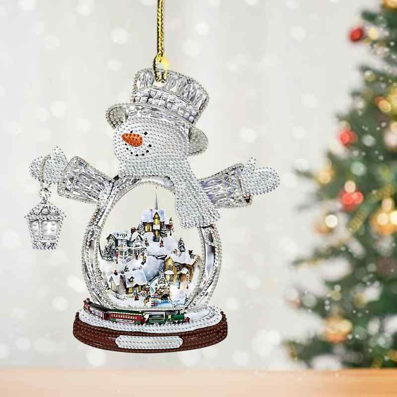 キーホルダー クリスマス ダイヤモンドアート 雪だるま クリスマスツリー アクリル製 キラキラ かわい..
