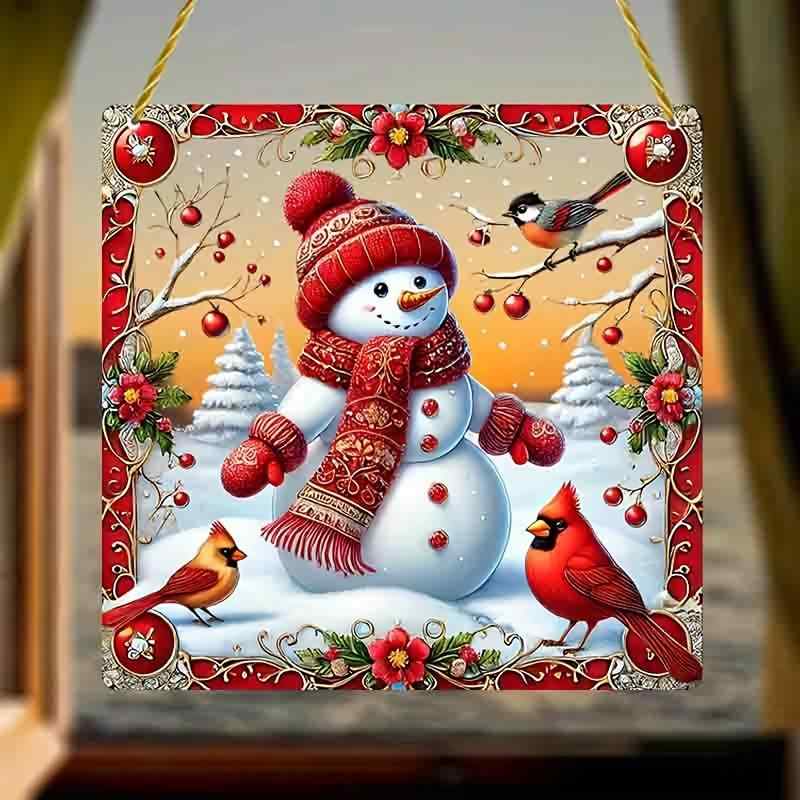 サンキャッチャー アクリル製 かわいい 雪だるま カラフル デザイン クリスマス 冬 窓装飾 ウィンドウ..