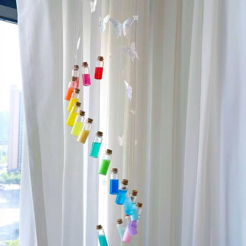 風鈴 手作りDIYキット 蝶 バタフライ 虹色 レインボー おしゃれな モダンアート ガラス製 ハンドメイド インテリア雑貨 癒し ギフト プレゼント