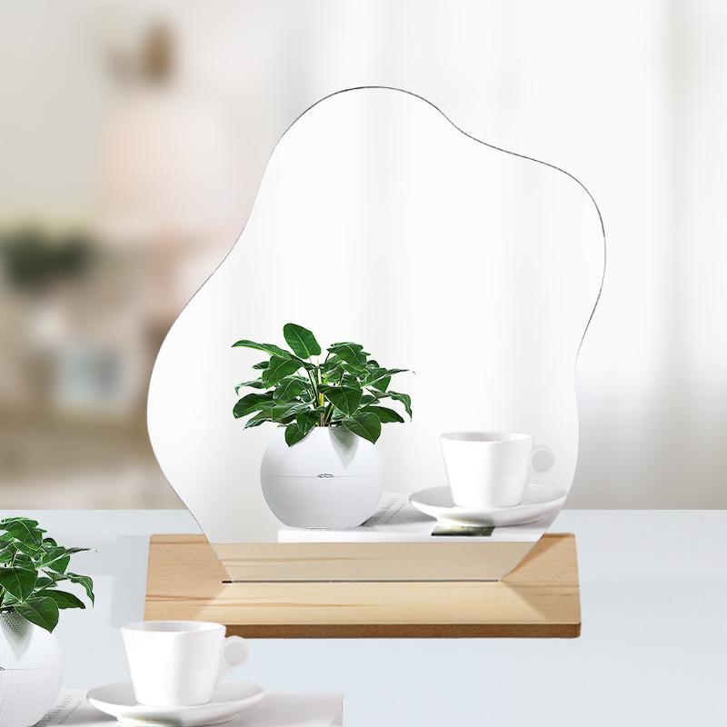 化粧鏡 卓上ミラー 異形 アクリル製 DIY 手作り 雲形デザイン 片面 メイク コスメ用 おしゃれ インテリア 韓国風 玄関 リビング 寝室 洗面所 かわいい ミラー(x2)