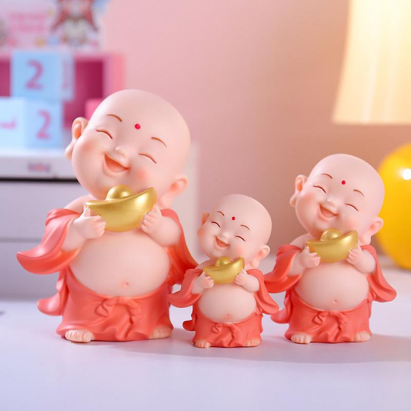 置物 かわいい デフォルメ 笑顔 弥勒仏像 樹脂製 オブジェ フィギュア おしゃれ ユニーク ラッキーアイ..