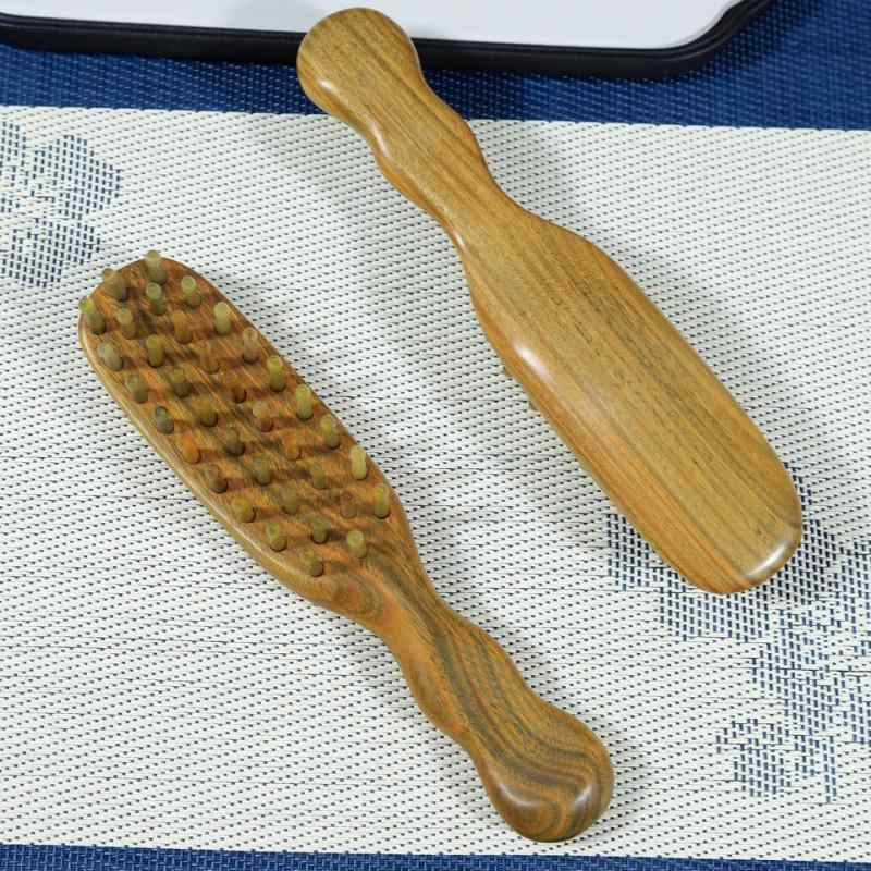 マッサージコーム 男女兼用 頭皮マッサージ ヘッドスパ スカルプケア 経絡マッサージ かっさ 緑檀木製 天然木 健やかな頭皮 血行促進 リラックス