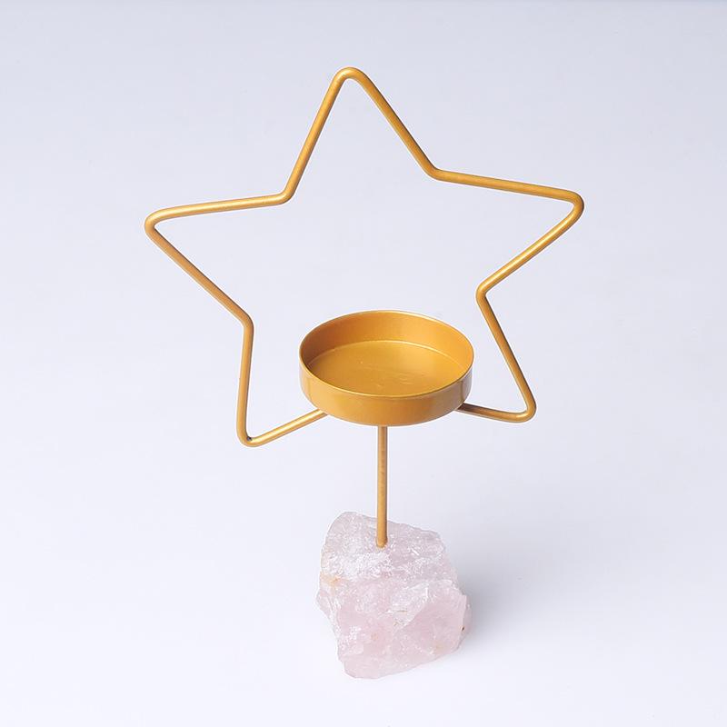 キャンドルホルダー 天然石 原石 水晶 瑪瑙 アベンチュリン タイガーアイ 多彩 アロマストーン オブジェ 置物 インテリア ヒーリング 浄化 癒し(x2)