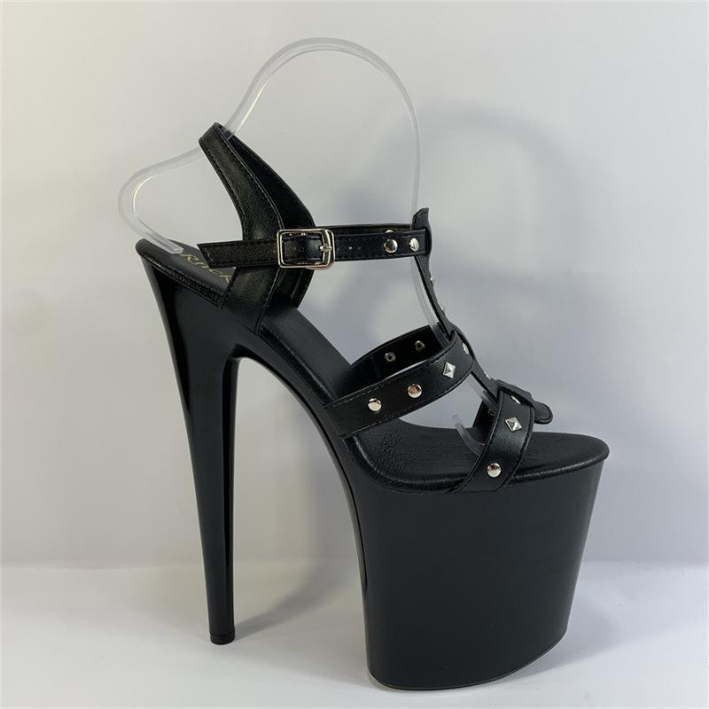 サンダル レディース ポールダンス ハイヒール ダンスシューズ 20cm 超高 ピンヒール カットアウト セ..