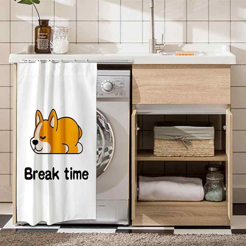 目隠しカーテン 洗濯機用 洗面台用 棚 キャビネット 防水 防塵 遮光 日よけ ロールスクリーン かわいい..