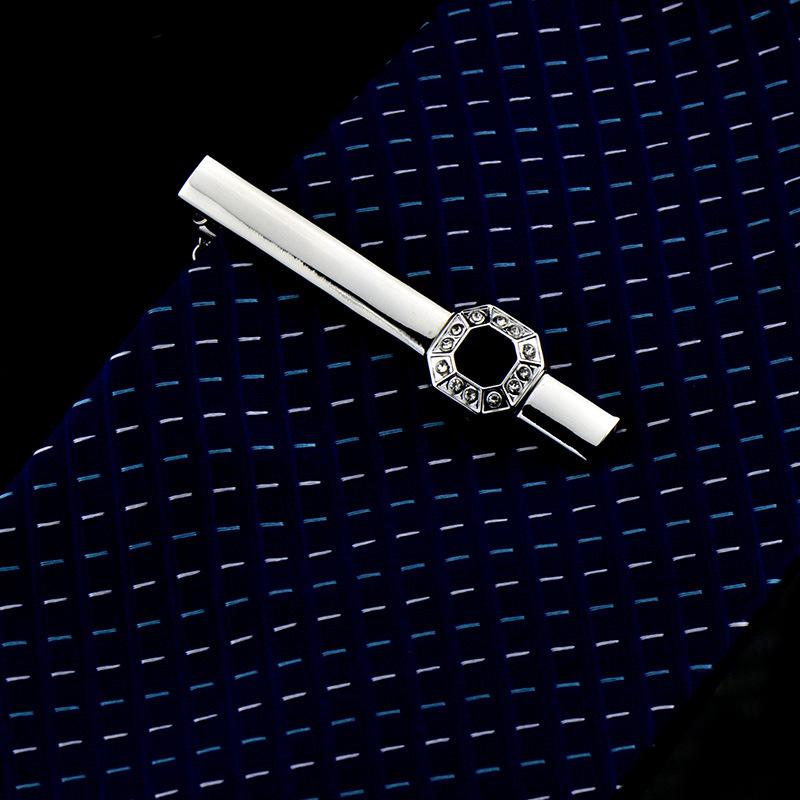 ネクタイピン カフスボタン メンズ 黒 エナメル 銅製 電気メッキ加工 平頭型 幾何学 ビジネス フォーマ..