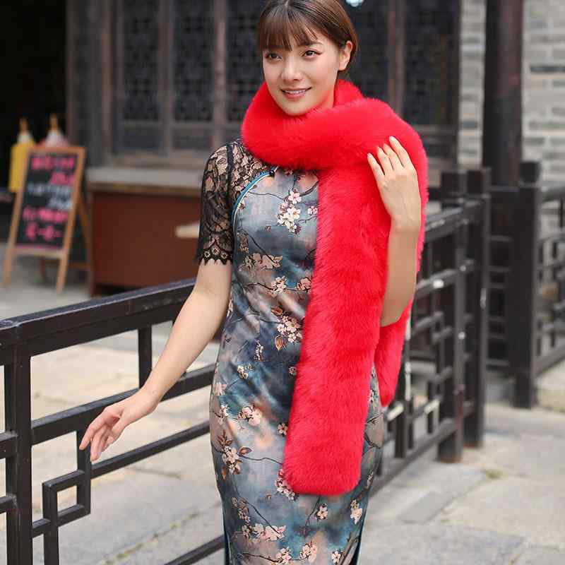 ショール レディース 秋冬 厚手 保温 防寒 フェイクファー ストール ワイド ロング丈 チャイナドレス ..