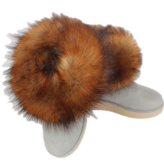 ブーツカフス レディース 女性用 秋冬 厚手 防寒 フェイクファー フォックスファー風 保温 ブーツカバ..