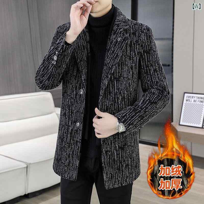 ・カテゴリ: コート・フィット: ルーズフィット・厚さ: 厚手・前立て: シングルブレスト・対象: ティーン・素材: コーデュロイ・ネックライン: 襟付き・ディテール: ジャカード、ボタン・カラー展開: グレー、ブラックグレー・サイズ展開: M、L、XL、2XL、3XL