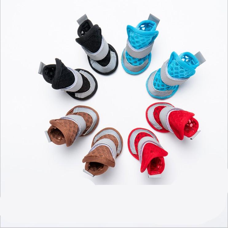 ペットシューズ 小型犬用 夏用 通気性 メッシュ サンダル 滑り止め 耐摩耗 カジュアル トイプードル ポ..