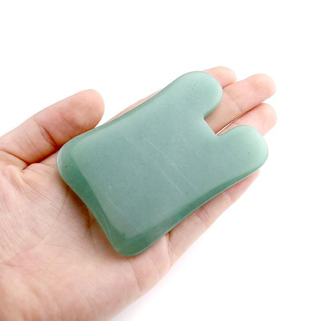 かっさ プレート 凹型 グリーンアベンチュリン 天然石 マッサージ 美顔 フェイスケア ボディケア ヒー..