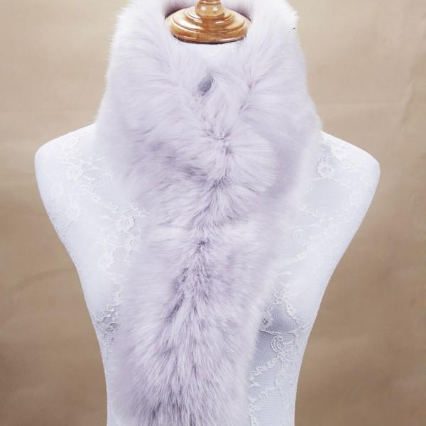マフラー レディース クリップ付き フェイクファー フォックスファー風 秋冬 防寒 あったか 厚手 ティ..