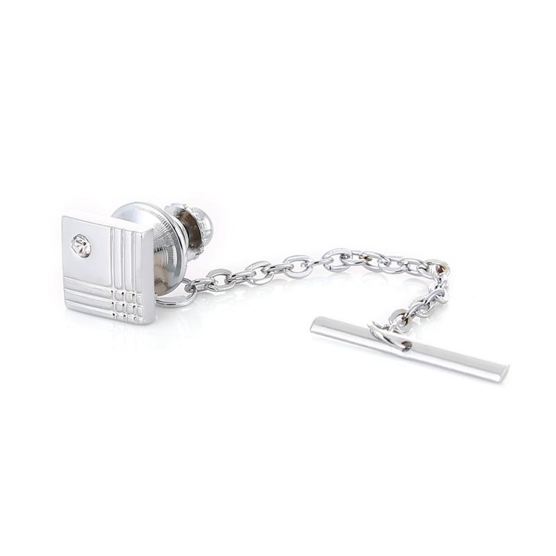 ネクタイピン メンズ 男性用 ゴールド ジルコニア 輝く 電気メッキ加工 銅製 幾何学デザイン ビジネス ..