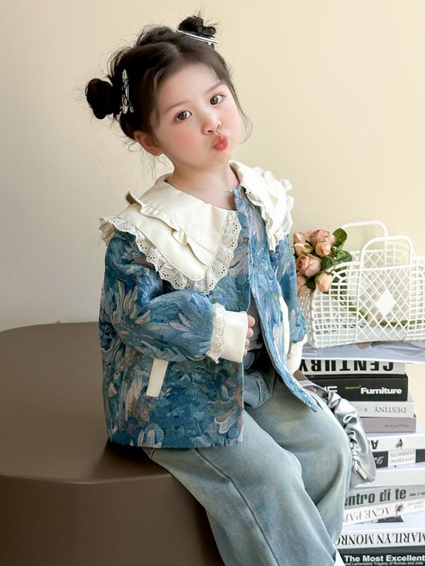 ジャケット 女の子 キッズ ベビー 春秋 柔らかな肌触り ポリエステル 長袖 テーラードカラー シングル..