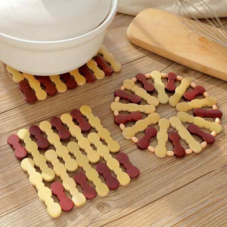 鍋敷き 耐熱 断熱 竹製 ポットマット 大判 セット 天然素材 滑り止め テーブルマット ランチョンマット..