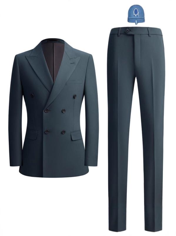 スーツ メンズ ダブルブレスト スリム 細身 セットアップ 2点セット 韓国風 カジュアル ビジネス フォーマル オールシーズン 撮影 衣装 結婚式 パーティー イベント ビジカジ 通勤 オフィス 男性用