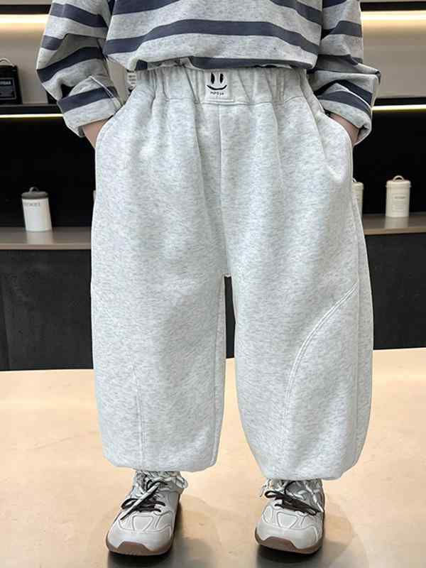 キッズ 男の子用 春秋 柔らかい肌触り スウェットパンツ ジョガーパンツ スポーツパンツ コットン混 伸..