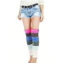 レッグウォーマー レディース 女性用 秋冬 ロング丈 ニーハイ オーバーニー 保温 防寒 あったか ざっくり編み 太編み ニット ボタン付き ミックスカラー ス...