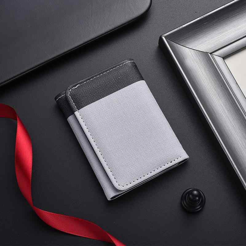 財布 メンズ スキミング防止 大容量 軽量 三つ折り コンパクト ウォレット 帆布 デニム バイカラー ス..