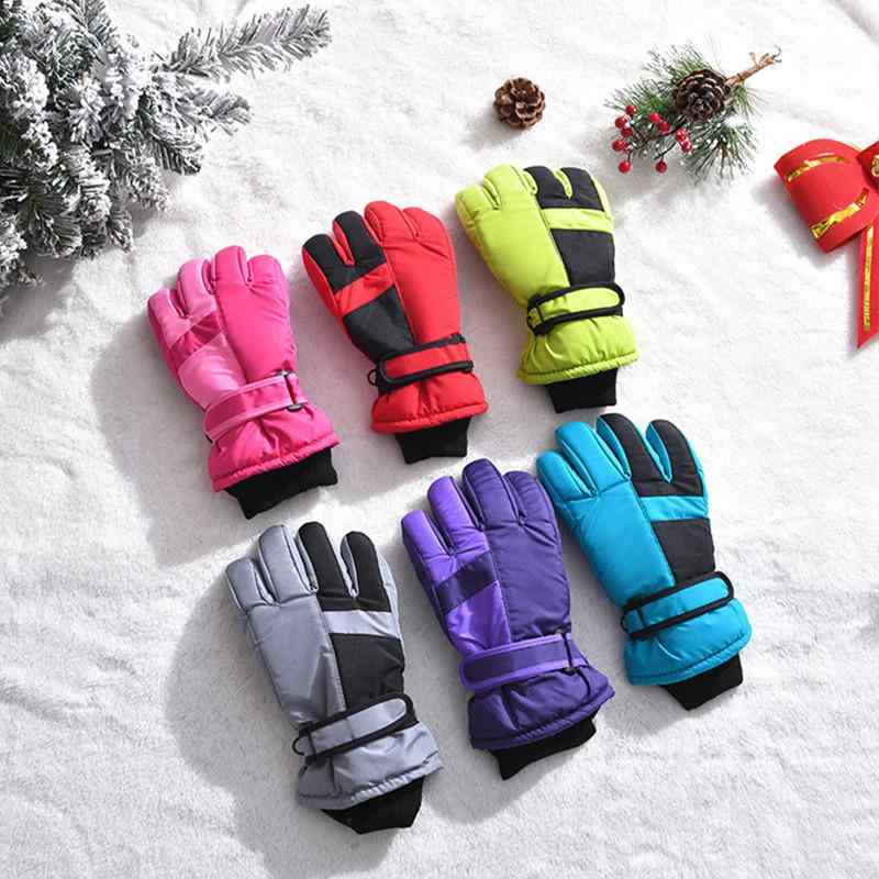 スキーグローブ キッズ 男女兼用 防水 防寒保温 厚手 裏起毛 スノーボード ウィンタースポーツ 滑り止..