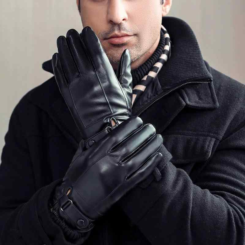 手袋 メンズ PUレザー 合成皮革 防水 防風 タッチパネル対応 スマホ対応 裏起毛 厚手 保温 防寒 アウト..