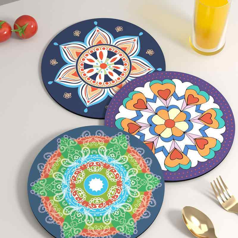 コースター マット 断熱 滑り止め シリコン製 ゴム製 かわいい キャラクター エスニック柄 テーブル ラ..