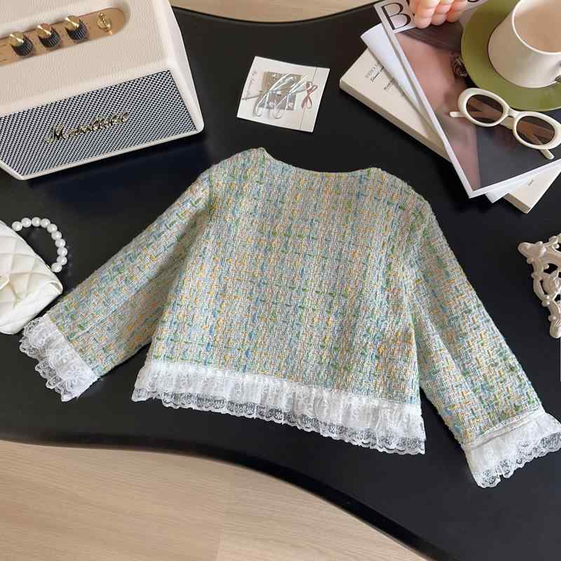 コート キッズ 女の子 ガールズ 柔らかな肌触り おしゃれ 上品 エレガント 韓国風 花柄 レース装飾 春..