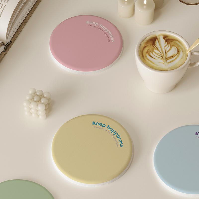 珪藻土マット 吸水 速乾 防カビ 洗面所 浴室 洗面台 キッチン シンク周り 水切り コースター グラス置き 歯ブラシスタンド用 丸型 おしゃれ シンプル 無地 サラサラ ドライマット