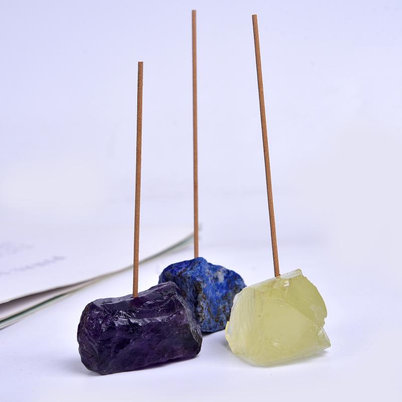 線香立て 天然石 水晶原石 ローズクォーツ アメジスト シトリン 香皿 お香立て 仏具 仏壇用 インテリア..
