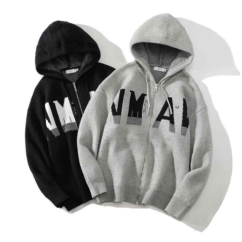 ニット カーディガン 男女兼用 フーディー ゆったり オーバーサイズ カジュアル 部屋着 春秋 雪ニール素材 中厚手 グレー ブラック