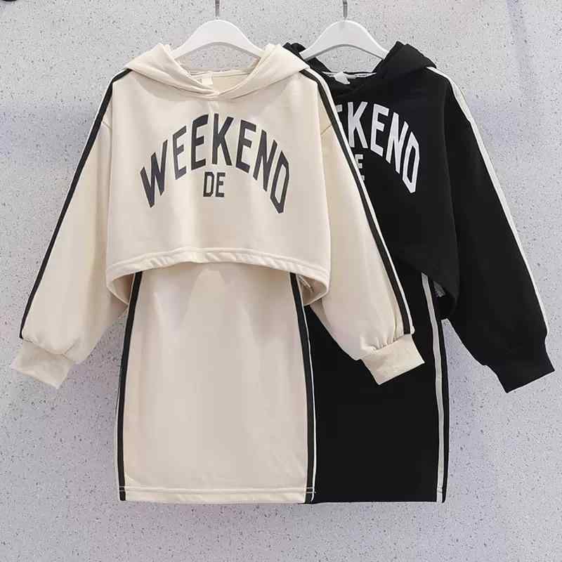 セットアップ キッズ ジュニア 女の子 春秋 フード付き スウェット パーカー ジャンパースカート ベス..