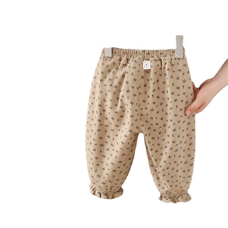 パンツ 女の子 キッズ ベビー 春秋 韓国風 カジュアル おしゃれ トレンド 小花柄 裾絞り ハーレムパン..