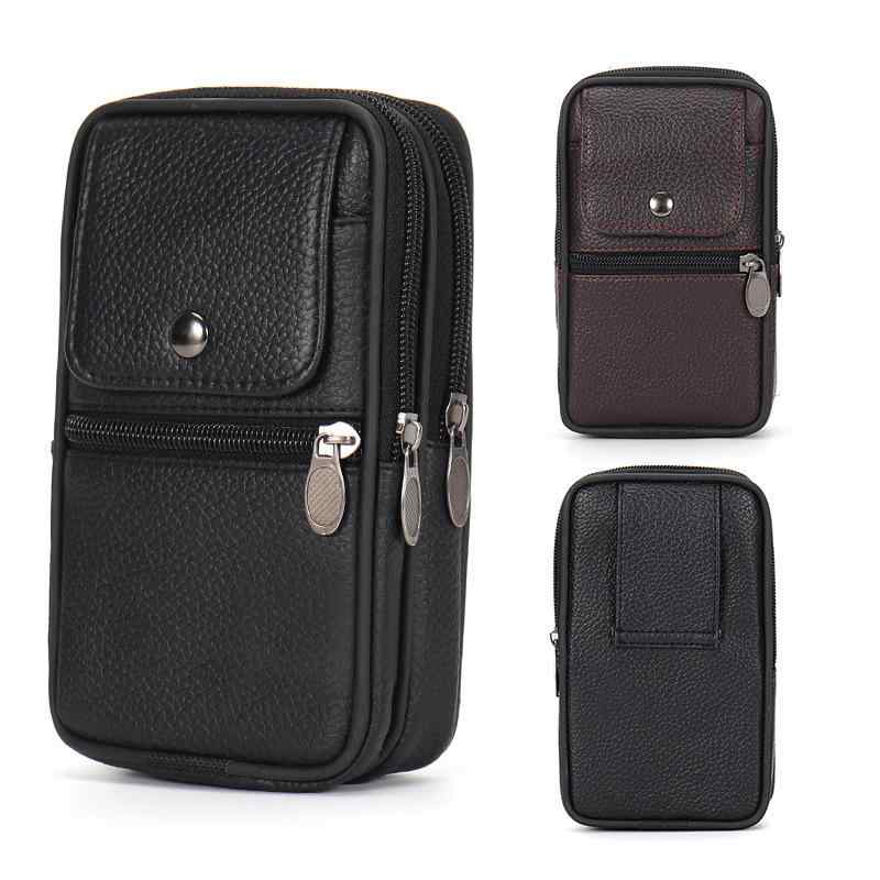 スマホポーチ メンズ ウエストバッグ ベルト通し PUレザー マグネットボタン フラップ ファスナー付き ..