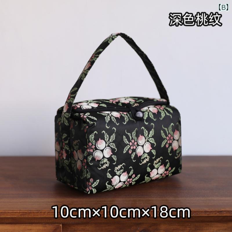 茶道具 収納バッグ 厚手 高品質 桃柄 新中式 携帯用 旅行用 一壺二杯 茶器セット ...