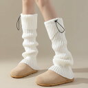 レッグウォーマー レディース ニット 防寒 あったか 秋冬 フレア 折り返しフリル ドローストリング 調節可能 くしゅくしゅ ルーズソックス風 吸汗速乾性 通気...