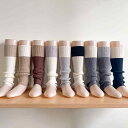 ニットルーズソックス レディース 女性用 吸汗 保温 暖かい JK Y2K 日系 ギャルファッション バイカラー ストライプ ミドル丈 アクリル フリーサイズ ...