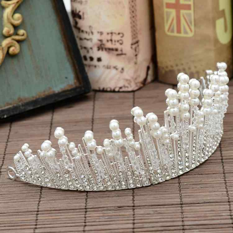 ティアラ レディース ヘアアクセサリー 皇冠 王冠 クラウン ウェディング ブライダル 結婚式 誕生日 パーティー ケーキトッパー クリスタル ガラス ビーズ 電気メッキ加工 シルバー ゴールド キラキラ