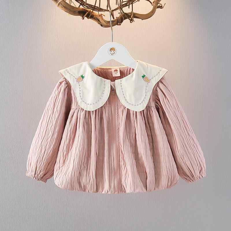 キッズ 女の子 ベビー アウター ジャケット 秋冬 ファスナー開閉 襟付き 長袖 カジュアル かわいい お..