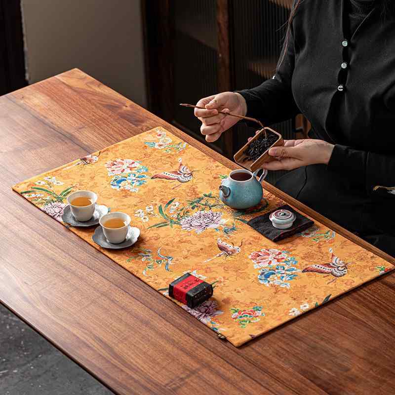 茶席 防水 はっ水 高級感 ライトラグジュアリー 禅スタイル 和モダン 印花プリント テーブルクロス テ..