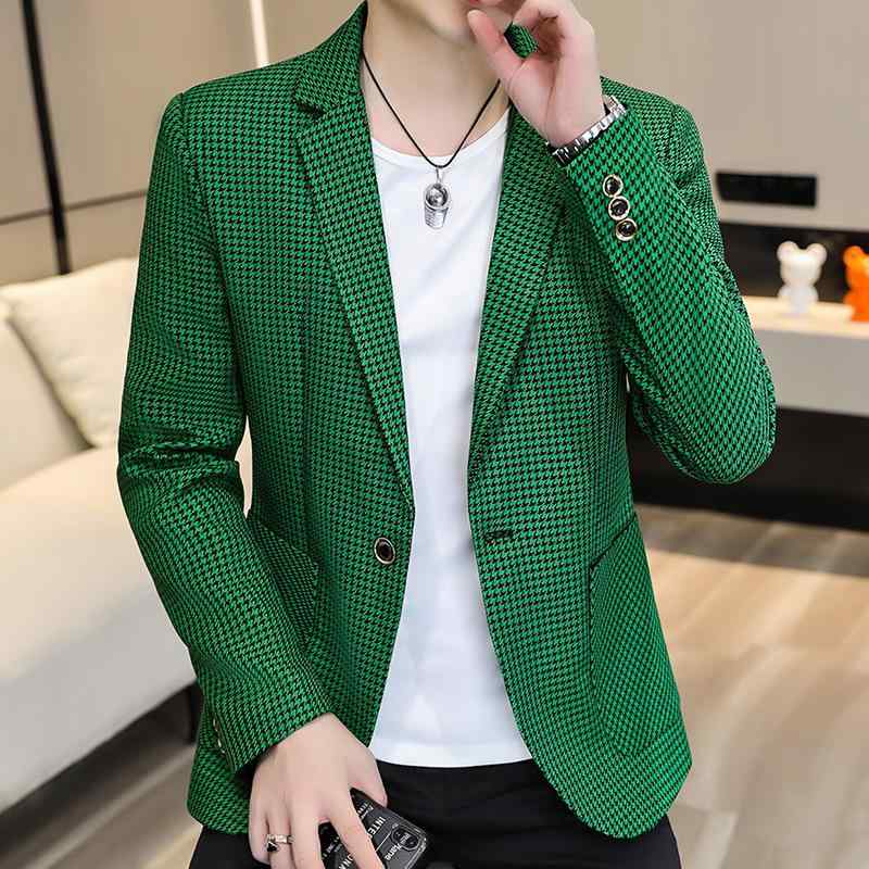 テーラードジャケット メンズ 春夏 カジュアル ビジネス オフィス デイリー シワになりにくい スリムフィット シングルボタン チェック..