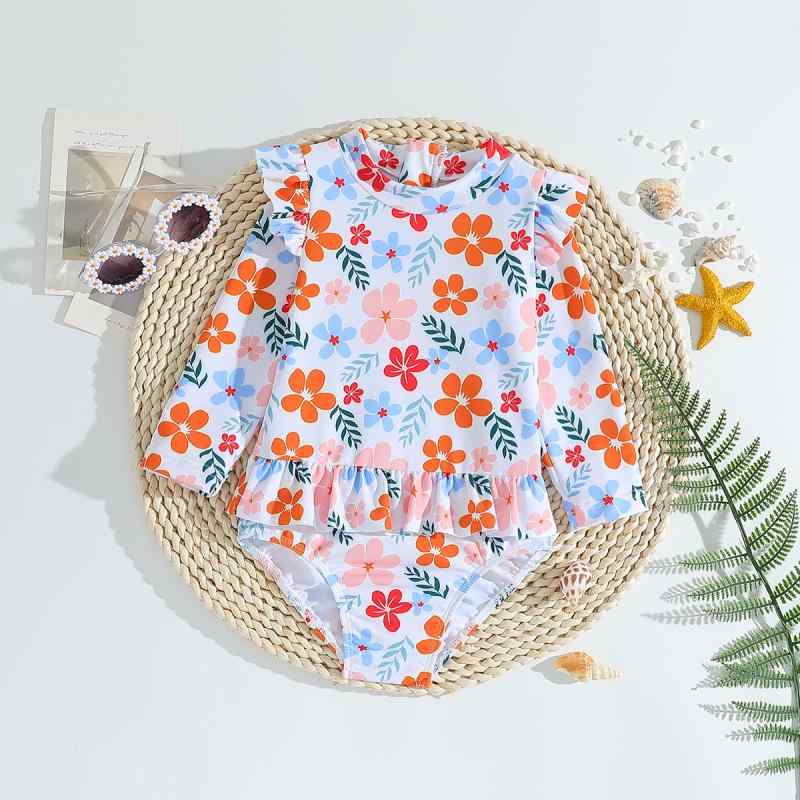 水着 女の子 ベビー キッズ 幼児 速乾 かわいい 花柄 ワンピース ビキニ スイムウェア プール 海水浴 水遊び ポリエステル素材