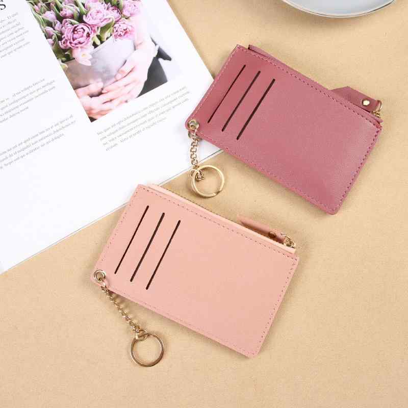 財布 レディース 女性用 超薄型 ファスナー ミニ財布 小銭入れ カードケース 韓国風 カラフル 学生 通勤 通学 交通系IC クレジット お札入れ PVC コンパクト シンプル