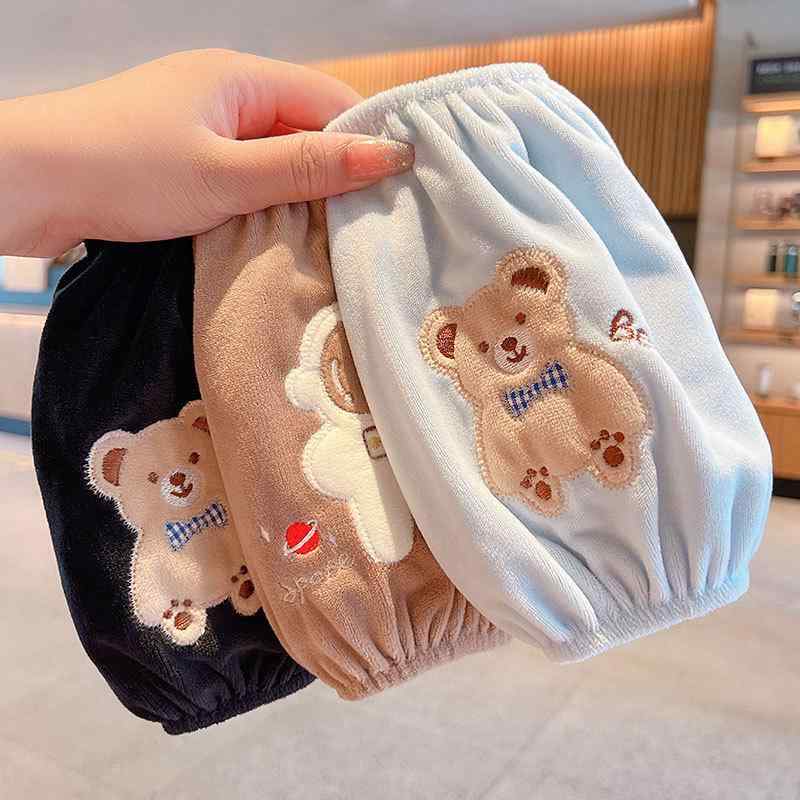 アームカバー キッズ 子供用 男の子 女の子 防汚 汚れ防止 ベロア キャラクター かわいい 宇宙飛行士 クマ 恐竜 ダウンジャケット用 袖口カバー 秋冬 防寒 あったか