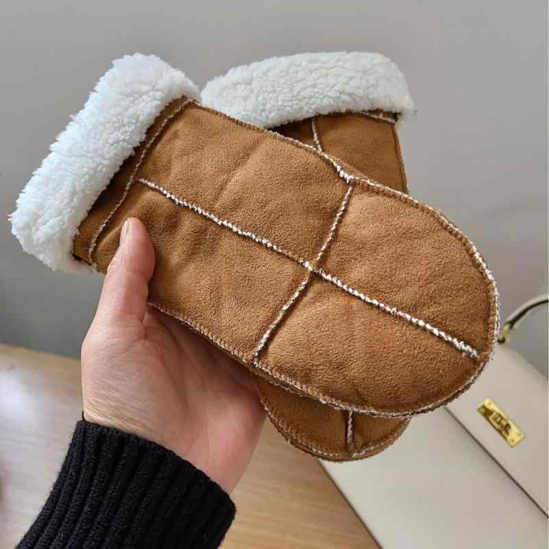 手袋 レディース 冬 ミラードカラー 裏起毛 厚手 ボア フェイクファー 折り返し フルフィンガー グロー..