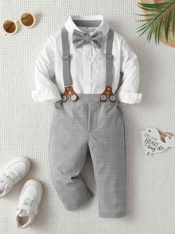 キッズセットアップ 男の子 ベビー フォーマル 紳士服 春秋 おしゃれ 格子柄 スリーピース サロペット..
